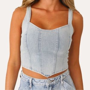 NWT Denim Corset Tank